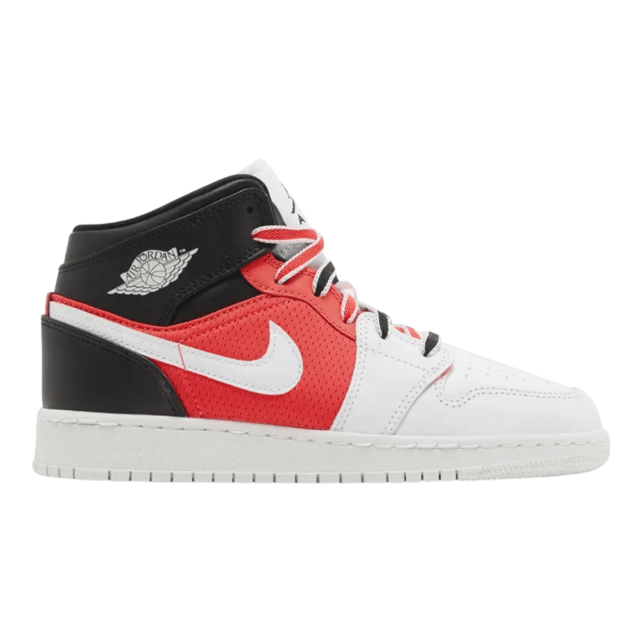 Air Jordan 1 Mid SE Kids Sneakers White/Black/Infrared 23
